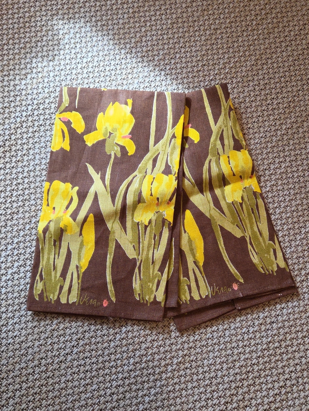 Vintage 1970s Vera Neumann Linen Dish Towels NWOT